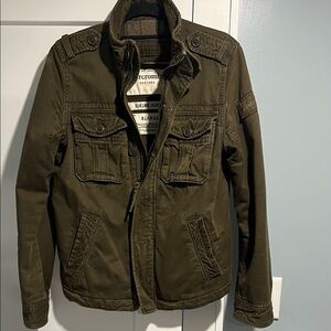 Abercrombie & Fitch Men's Dark Green Military Jacket